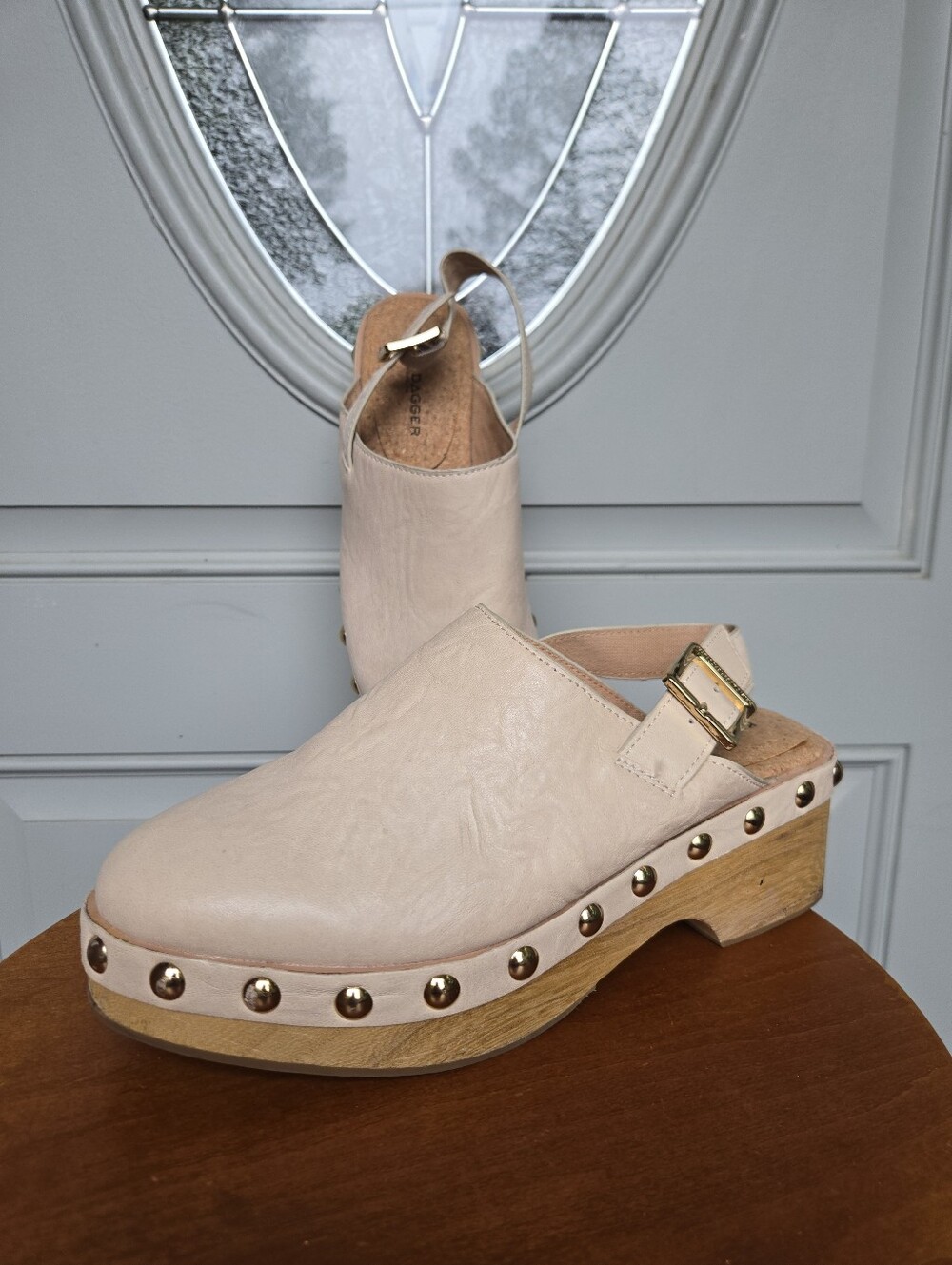Anthro Kelsi Dagger Brooklyn Warehouse Clog Ivory Crinkle Leather Clogs